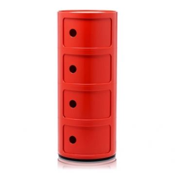 Comoda modulara Kartell Componibili 4 design Anna Castelli Ferrieri rosu