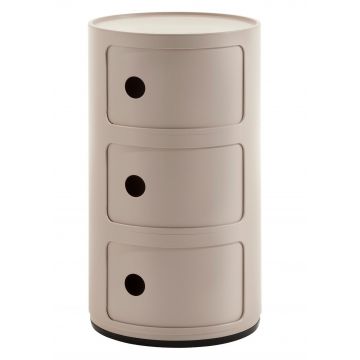 Comoda modulara Kartell Componibili Bio 3 design Anna Castelli Ferrieri crem