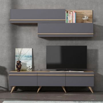 COMODA TV Amsterdam TV Unit, Gri, 180x42x35 cm