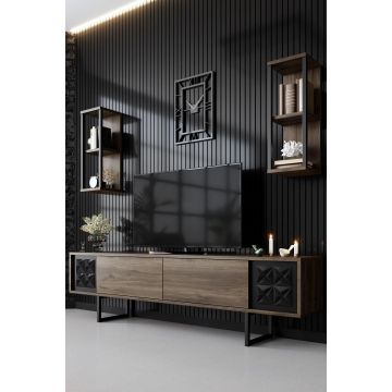 Comoda TV Black Line TV Stand Stylish, Gri, 180 x 48 x 30 cm