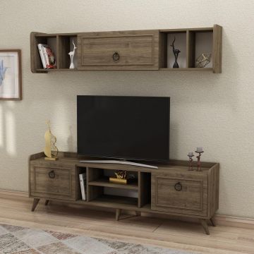 Comoda Tv cu Raft Suspendat Mara,  180 X 55 X 35 Cm