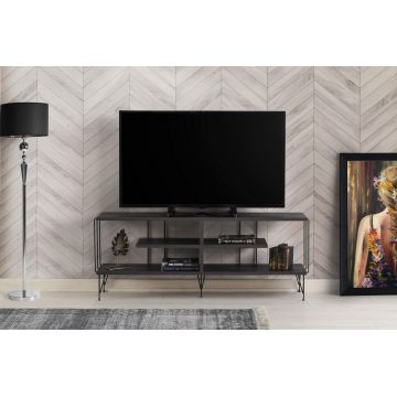 Comoda TV Eze, Crem - Alb - Maro - Gri, 120 x 45 x 30 cm