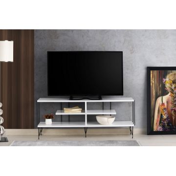 Comoda TV Eze, Crem - Alb - Maro - Gri, 120 x 45 x 30 cm
