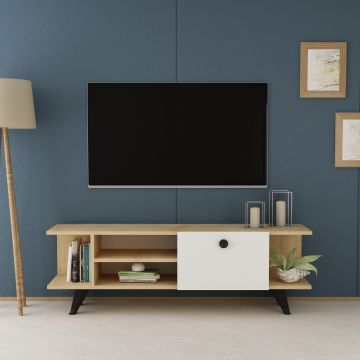 Comoda TV Fantery cu Rafturi si Usa, 120 x 45 x 30 cm