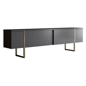 Comodă TV gri antracit 180x30 cm Luxe – Kalune Design