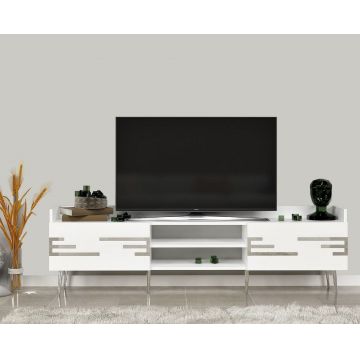 Comoda Tv Magda cu 2 Usi si 2 Rafturi, 184 X 30 X 53 Cm