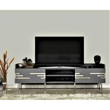 Comoda Tv Magda cu 2 Usi si 2 Rafturi, 184 X 30 X 53 Cm