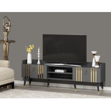 Comoda Tv Omer cu 2 Usi si 2 Rafturi, 184 X 30 X 58 Cm