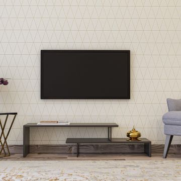 Comoda Tv  Ovit, Antracit - Stejar, 120 x 45 x 30 cm