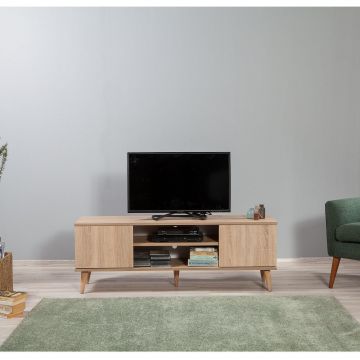 COMODA TV Truva -  TV Stand 2, Stejar Sonoma, 50x40x140 cm