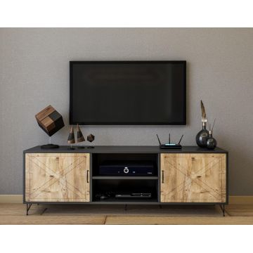 Comoda  TV Venus cu 2 usi, Gri, 160 x 56 x 40 cm