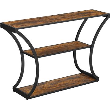 Consola Curved, Vasagle, 120x30x80 cm, PAL/otel, maro rustic