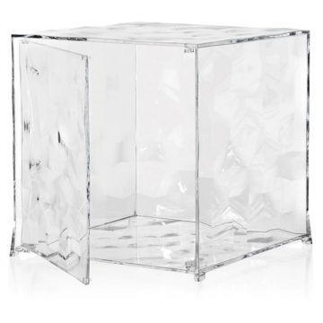 Etajera modulara cu usa Kartell Optic design Patrick Jouin 40x40x41cm transparent