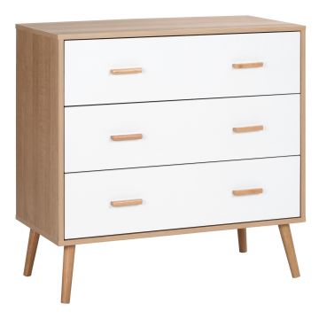 HOMCOM Comodă cu 3 Sertare pentru Sufragerie și Dormitor, Comodă Modernă din Lemn, 80x39x80 cm, Alb | Aosom Romania HOMCOM Comodă cu 3 Sertare pentru Sufragerie și Dormitor, Comodă Modernă din Lemn, 80x39x80 cm, Alb | Aosom Romania