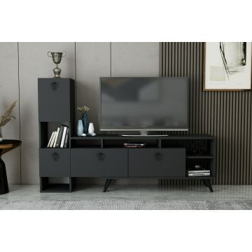 Ansamblu Tv Emmy, 184.8x35x120 cm, Pal Melaminat, Antracit
