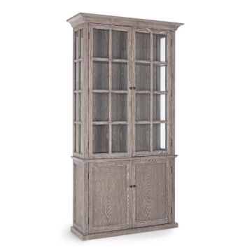 Biblioteca Columbia, Bizzotto, 124x43x230 cm, lemn de frasin/sticla