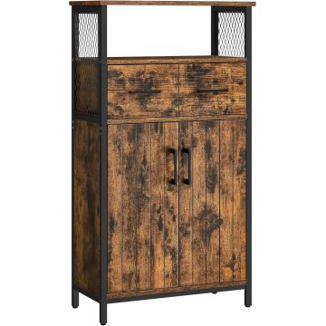 Bufet multifunctional, Vasagle, 60x30x108 cm, PAL/otel, maro rustic