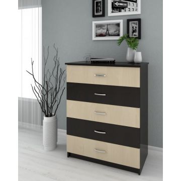 Comoda 5 Sertare Wenge + Mesteacan