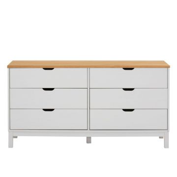 Comodă albă joasă din lemn de pin 150x75 cm Post – Støraa