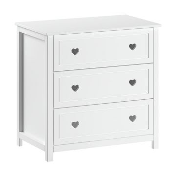 Comodă de copii albă 90x89x57 cm Amori – Vipack