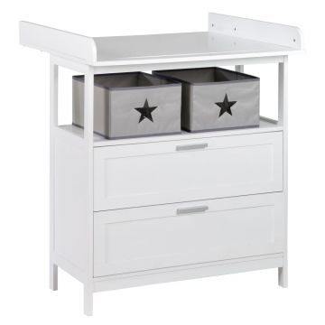 Comodă de copii albă cu masă de schimbat 75x100x87 cm Hamburg – Roba