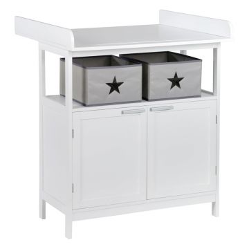 Comodă de copii albă cu masă de schimbat 75x100x87 cm Hamburg – Roba