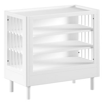 Comodă de copii albă din lemn de fag cu masă de schimbat 100x95x55 cm Forrest – Vipack