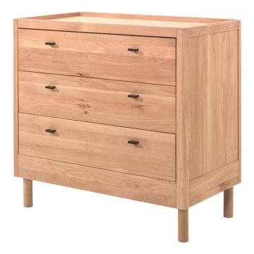 Comodă de copii în culoare naturală din lemn de stejar 100x95x55 cm Forrest – Vipack