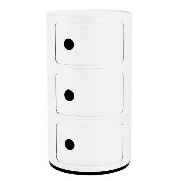 Comoda modulara Kartell Componibili 3 design Anna Castelli Ferrieri alb mat