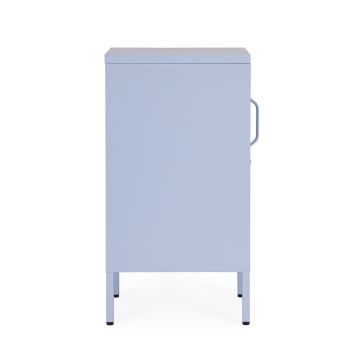 Comoda / noptiera Cambridge, Bizzotto, 2 rafturi reglabile, 40x35x76 cm, otel, albastru deschis