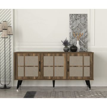 Comodă televizor, Texture Harmony, UnicUtil, 160 x 45 x 75.6 cm, Maro, UUCOM07