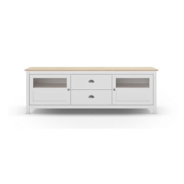 Comodă TV albă din lemn de pin 180x59 cm Misti – Marckeric