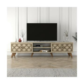 Comoda TV Class - 180x37x44 cm, Pal Melaminat, Travertin