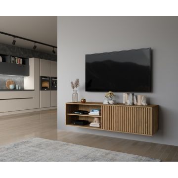 Comoda TV ELTAP, Entsian, 150x40x40 cm, PAL/ABS, stejar