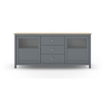 Comodă verde joasă din lemn de pin 180x80 cm Misti – Marckeric