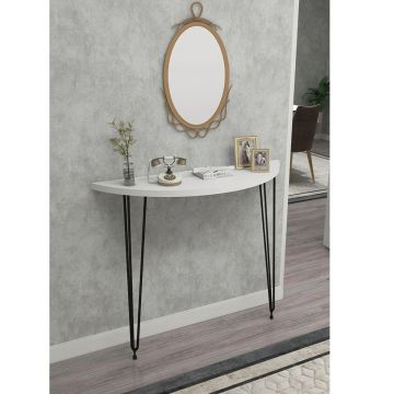 Consola  oval alb-negru,seria A-630, homs,80x18x85 cm ,40047