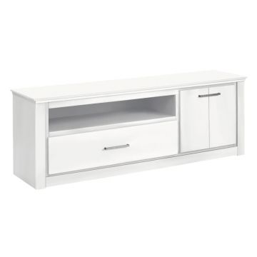 Masă TV albă din lemn masiv de pin 160x55 cm Celia - Støraa