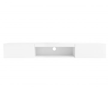 Suport TV mobil, suport TV de perete, cu iluminare LED și control prin aplicație Bluetooth, 160×31×22 cm, Alb