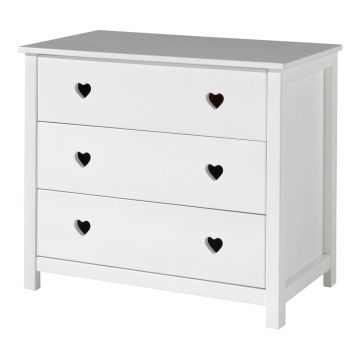 Comodă de copii albă 90x85x50 cm Amori – Vipack