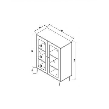 Bufet, Wolina, Hazeran Sideboard, 40x90x110 cm, Lemn de carpen, Stejar