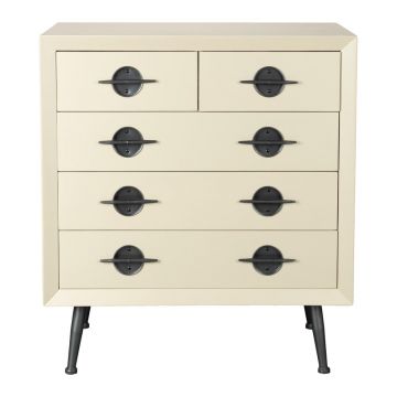 Comodă bej din lemn de arbore de cauciuc 86x86x40 cm Edson – Dutchbone