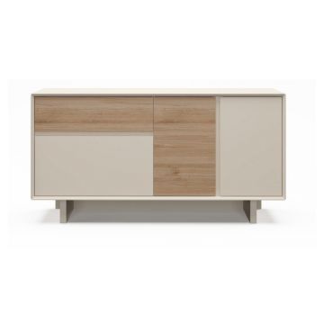 Comodă bej/în culoare naturală cu aspect de lemn de stejar 146x76x45 cm Carpi – Marckeric