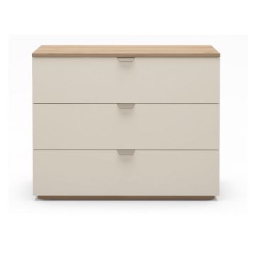 Comodă crem/în culoare naturală cu aspect de lemn de stejar 100x80x40 cm Dennis – Marckeric