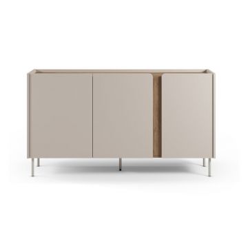 Comodă crem/în culoare naturală cu aspect de lemn de stejar 150x82,5x40,5 cm Lucile – Marckeric