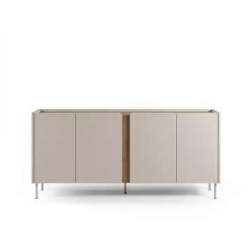 Comodă crem/în culoare naturală cu aspect de lemn de stejar 180x82x40 cm Lucile – Marckeric