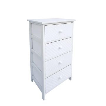 Comoda cu 4 sertare Nadya, Bizzotto, 40x29x73 cm, lemn de paulownia/placaj, alb