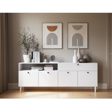 Comoda ELTAP, Dullum, 200x40x75 cm, MDF, alb