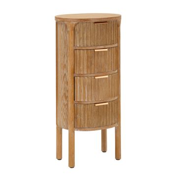 Comoda Goteborg, Mauro Ferretti, 38x33.5x82 cm, lemn de brad/MDF/fier, maro