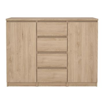 Comodă în culoare naturală cu aspect de lemn de stejar 121x91x50 cm Naia – Tvilum