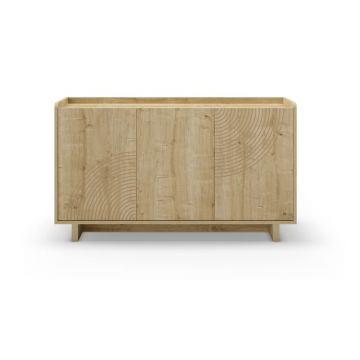 Comodă în culoare naturală cu aspect de lemn de stejar 140x80x40 cm Daira – Marckeric